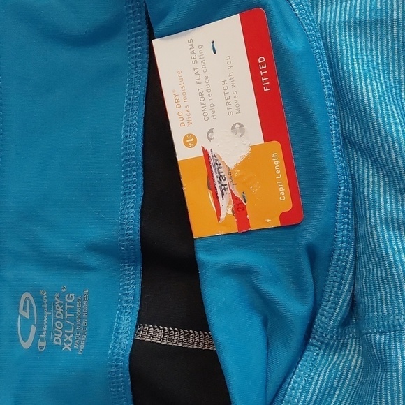 Champion- Womens Blue/black Color Block Capri duo dry workout pants Sz.XXL - Picture 7 of 7